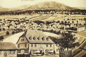 Historische Ansichtskarte der Gemeinde Glashütten unterhalb des Glaskopfs und des Großen Feldbergs